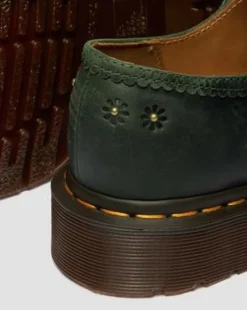 Merceditas Flower de piel Crazy Horse in Verde Dm's