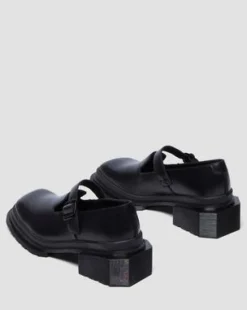 Merceditas Maybole de piel con puntera cuadrada in Negro