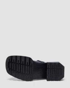 Merceditas Maybole de piel con puntera cuadrada in Negro