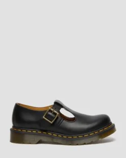 Merceditas Polley de piel Smooth in Negro