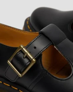 Merceditas Polley de piel Smooth in Negro