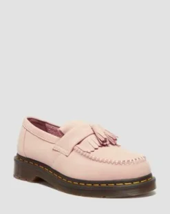 Mocasines Adrian de piel Nubuck con borla in Rosa Polvo