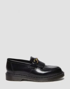 Mocasines Adrian de piel Smooth con bridón y flecos in Negro