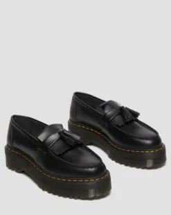 Mocasines con plataforma Adrian Quad de piel con borla in Negro