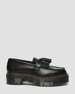 Mocasines con plataforma Adrian Quad de piel con borla in Negro
