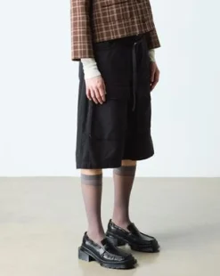 MOCASINES MAYBOLE DE PIEL FRUNCIDA CON PUNTERA CUADRADA in Negro