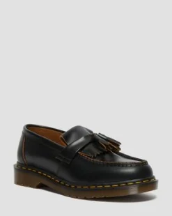 Mocasines Vintage Adrian de piel Quilon con borla in Negro