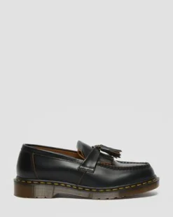 Mocasines Vintage Adrian de piel Quilon con borla in Negro