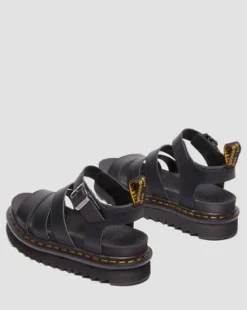 Sandalia Blaire de piel Athena con tiras in Negro