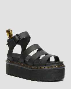 Sandalias con plataforma Blaire Quad de piel Hydro in Negro