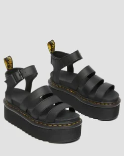Sandalias con plataforma Blaire Quad de piel Hydro in Negro