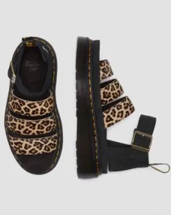 Sandalias con plataforma Quad Clarissa Ii de piel con estampado de leopardo in Cámel Claro