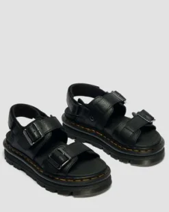 Sandalias con plataforma Zebzag de piel Pisa in Negro