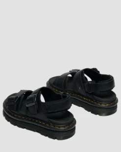 Sandalias con plataforma Zebzag de piel Pisa in Negro