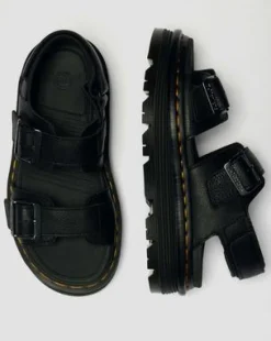 Sandalias con plataforma Zebzag de piel Pisa in Negro