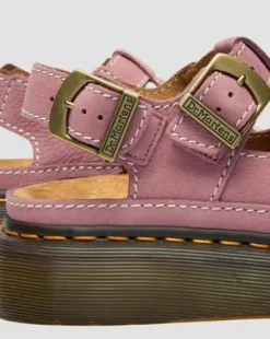 Sandalias de plataforma Dunnet Flower de piel Nubuck in Rosa Empolvado