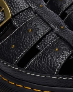 Sandalias de plataforma Wrenlie de piel Nappa con puntera abierta in Negro