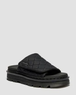 Sandalias de plataforma Zebzag Quilted de lona in Negro