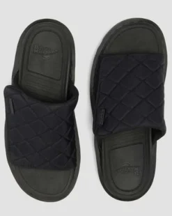 Sandalias de plataforma Zebzag Quilted de lona in Negro