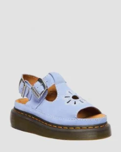 Sandalias Dunnet Flower de piel Buttersoft in Azul Aciano