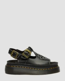 Sandalias Dunnet Flower de piel de plena flor in Negro