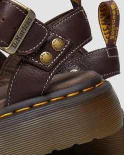 Sandalias Gryphon Quad de piel Grizzly in Marrón Oscuro