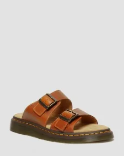 Sandalias Josef de piel con hebilla in Oak