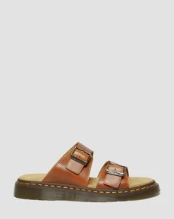 Sandalias Josef de piel con hebilla in Oak