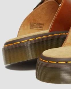 Sandalias Josef de piel con hebilla in Oak