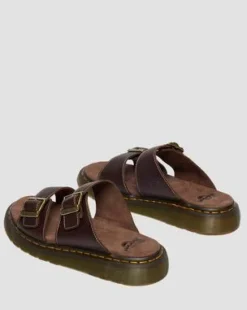Sandalias Josef de piel Grizzly in Marrón Oscuro