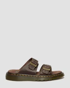 Sandalias Josef de piel Grizzly in Marrón Oscuro