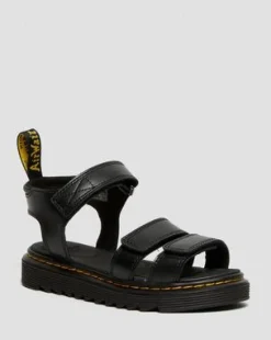 Sandalias Klaire de piel con tiras para junior in Negro