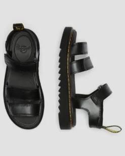 Sandalias Klaire de piel con tiras para junior in Negro