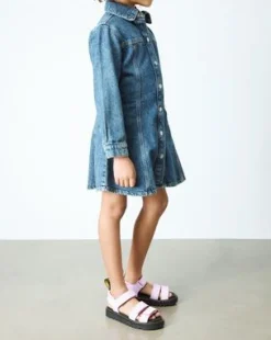 Sandalias Klaire para junior de piel Athena con tiras in Rosa Claro