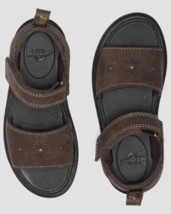 Sandalias Marlowe Flower de Nubuck para junior in Marrón Oscuro