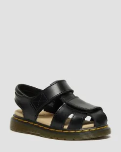 Sandalias Moby II para niños de piel con tiras con velcro in Negro