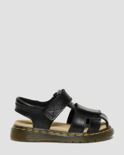Sandalias Moby II para niños de piel con tiras con velcro in Negro