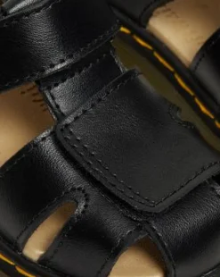 Sandalias Moby II para niños de piel con tiras con velcro in Negro