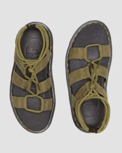 Sandalias Nartilla de piel Tumbled Nubuck in Muted Olive