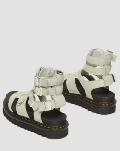 Sandalias Olson de piel Tumbled Nubuck con cremallera in Smoked Mint