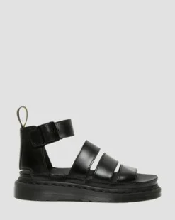 Sandalias planas con plataforma Clarissa II en piel Brando in Negro