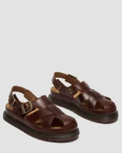Sandalias San Fisherman de piel in Caramelo