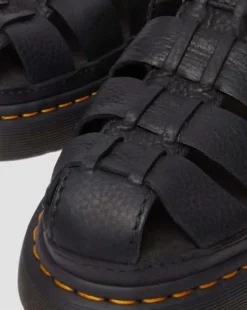 Sandalias Wrenlie Fisherman de piel Grizzly in Negro