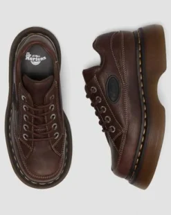 Zapatos Buzz de piel Grizzly con 5 ojales in Marrón Oscuro
