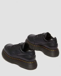 Zapatos Buzz de piel Milled Nappa con 5 ojales in Negro