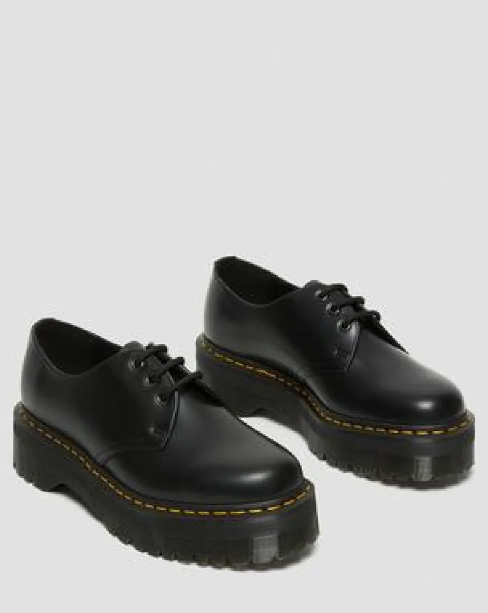 Zapatos con plataforma 1461 Quad de piel Smooth in Negro