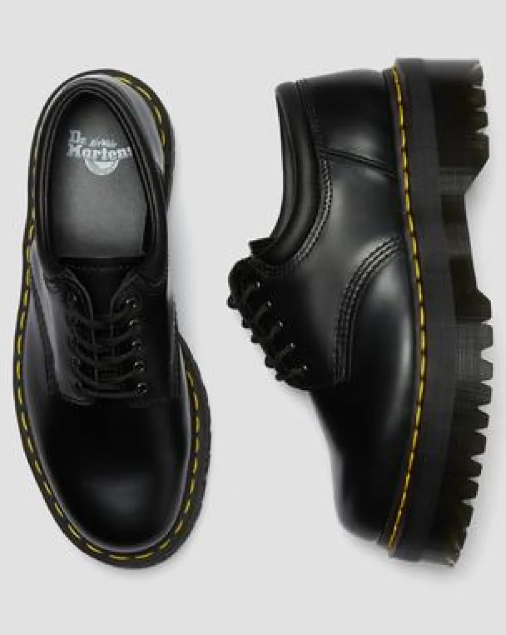 Zapatos con plataforma 8053 Quad de piel Smooth in Negro