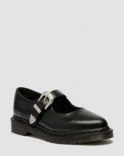 Zapatos Elphie Mary Jane Atlas de piel in Negro