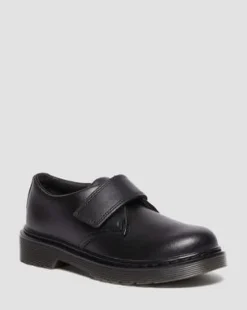 Zapatos Kamron de piel con tiras para junior in Negro