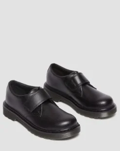 Zapatos Kamron de piel con tiras para junior in Negro